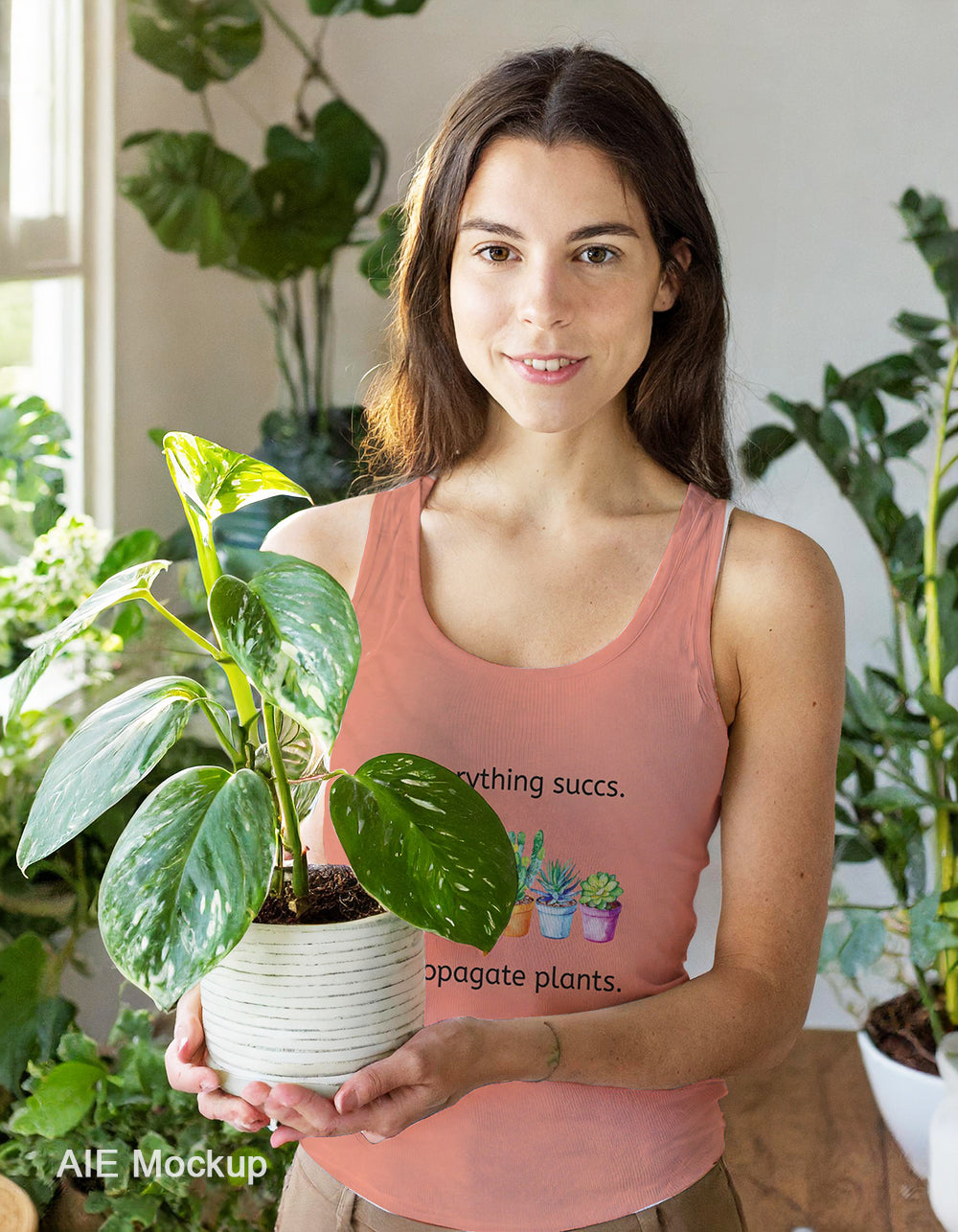 Everything succs. Propagate plants. Feminine Fit Racerback Tank