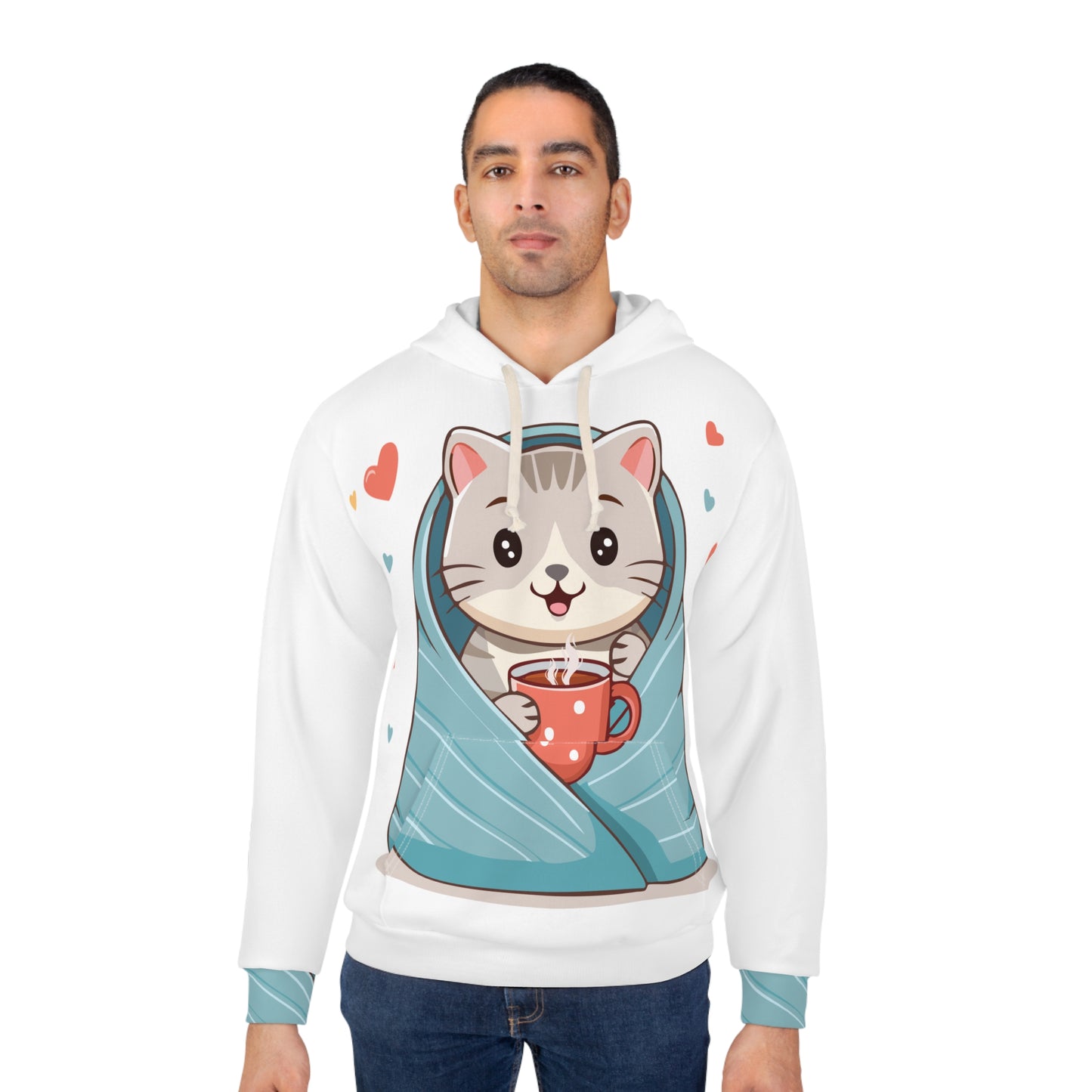 Cat Snuggle Sleep Pullover Hoodie - Nature Lover Gift - Third Orbit Flora Exclusive