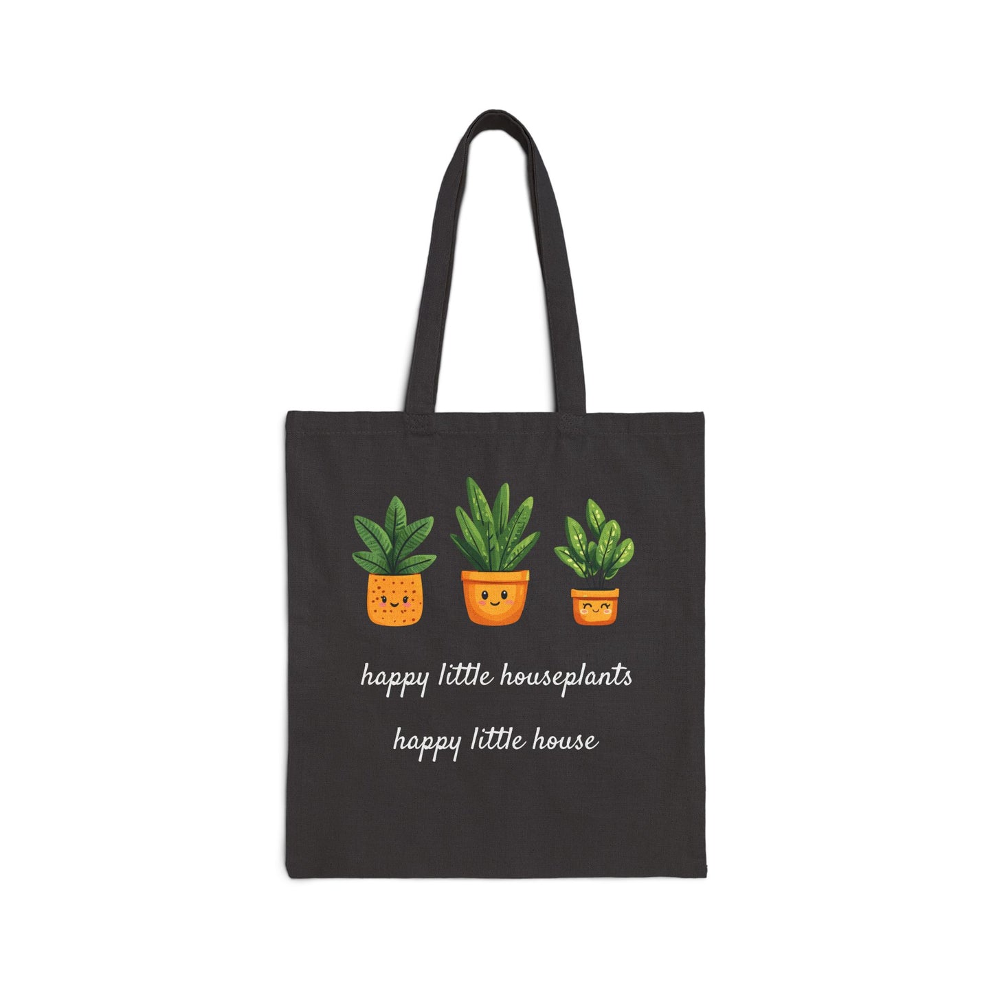 Happy Little Houseplants, Happy Little House Cotton Canvas Tote