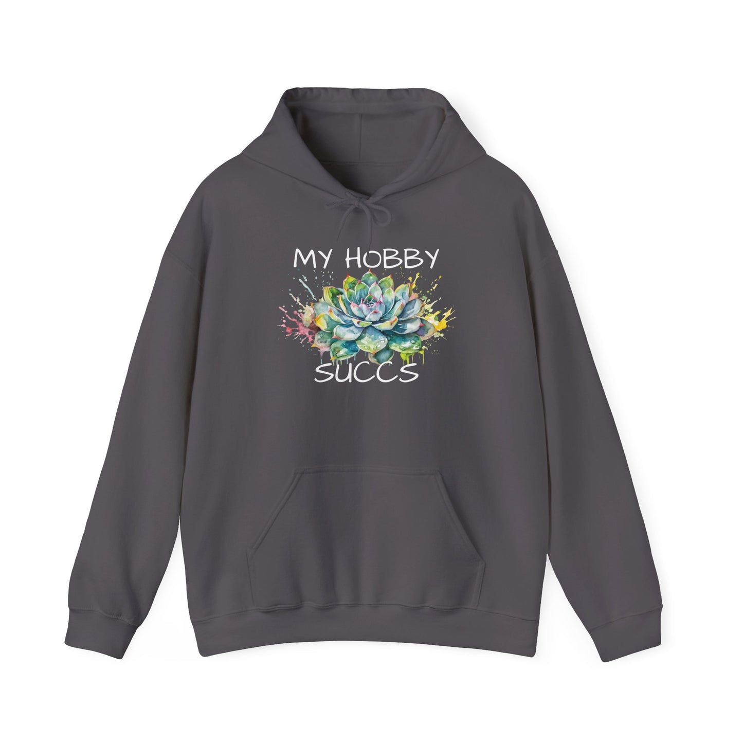 My Hobby Succs Watercolor Drip Art Echeveria Succulent Unisex Heavy Blend™ Hooded Sweatshirt