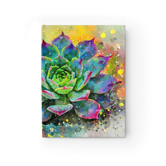 Watercolor Style Drip Art Succulent Journal