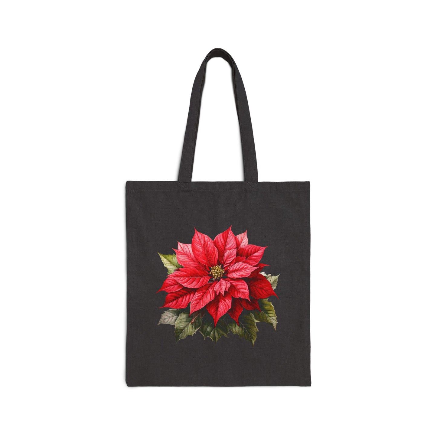 Holiday Blooms Traditional Poinsettia Tote Bag