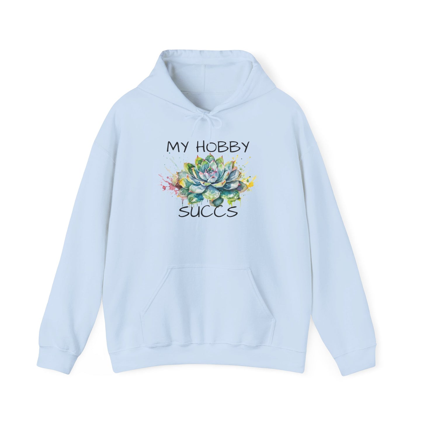 My Hobby Succs Watercolor Drip Art Echeveria Succulent Unisex Heavy Blend™ Hooded Sweatshirt