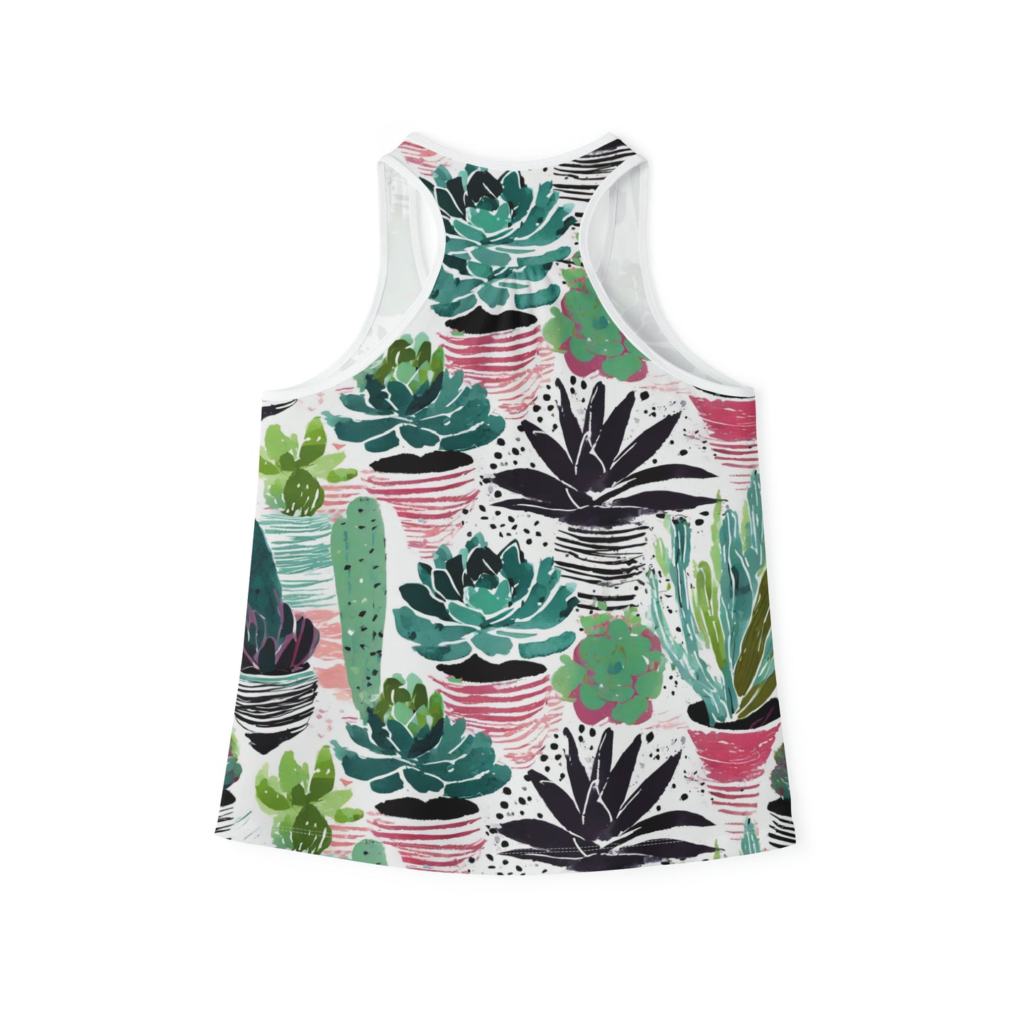 Houseplants Cacti and Succulents in Pots Art Feminine Fit Racerback Tank