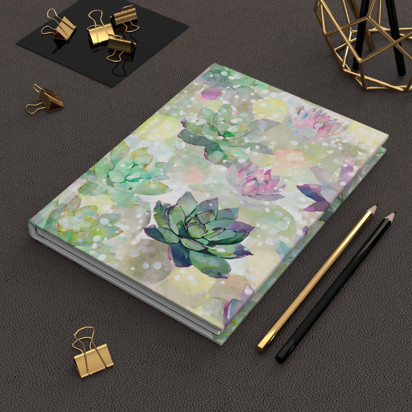 Watercolor Succulents Hardcover Journal