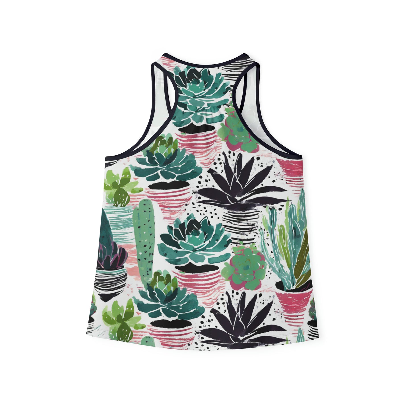 Houseplants Cacti and Succulents in Pots Art Feminine Fit Racerback Tank