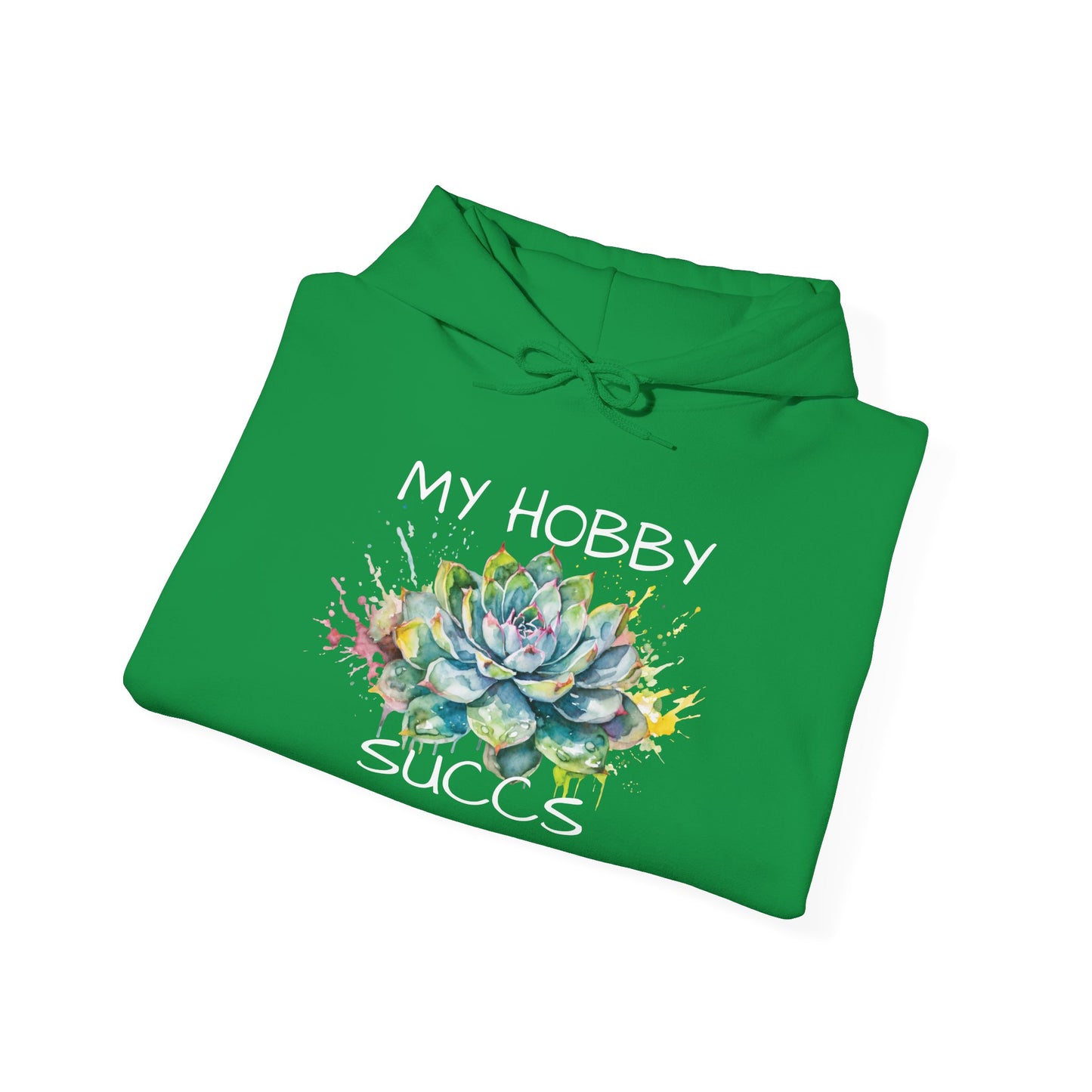 My Hobby Succs Watercolor Drip Art Echeveria Succulent Unisex Heavy Blend™ Hooded Sweatshirt