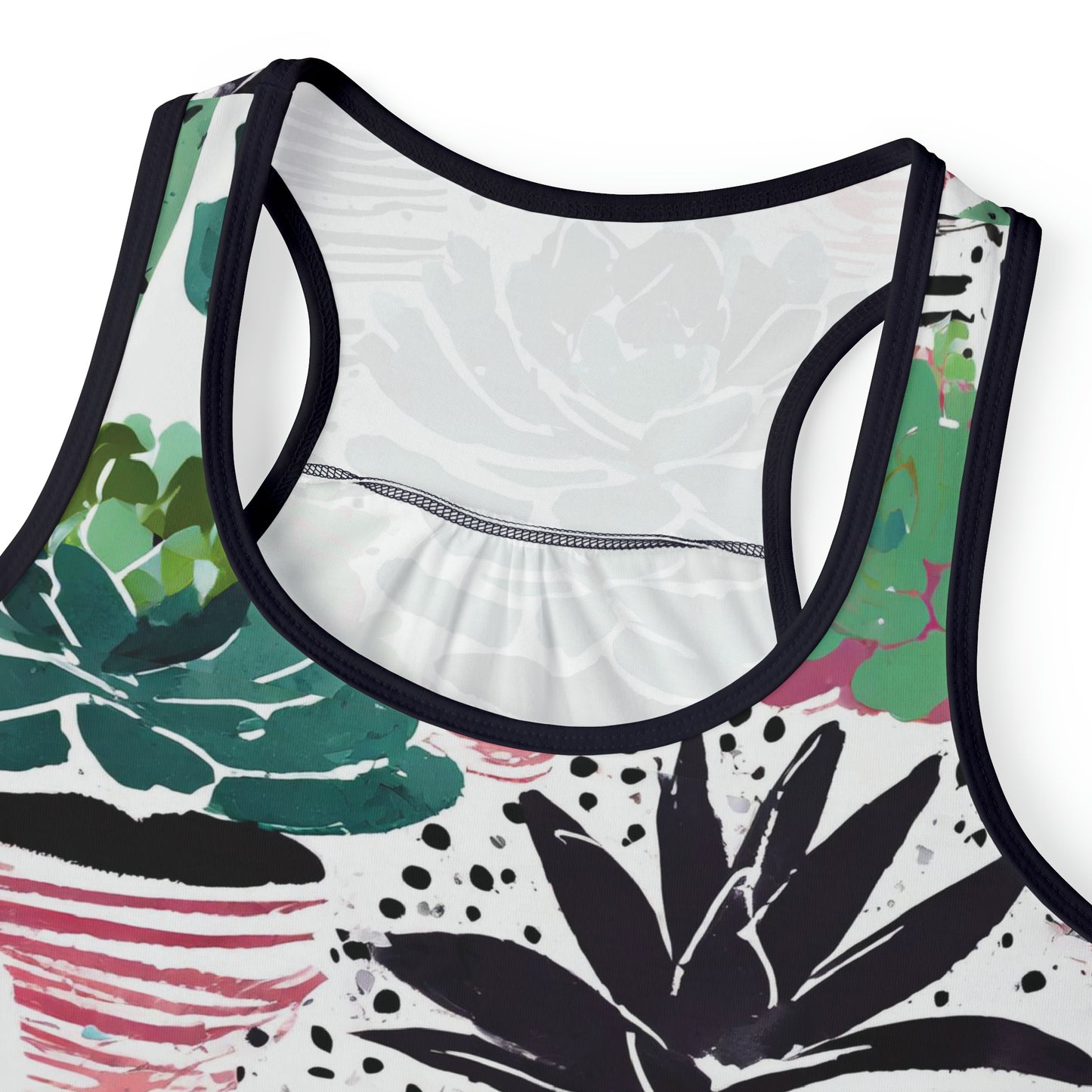 Houseplants Cacti and Succulents in Pots Art Feminine Fit Racerback Tank