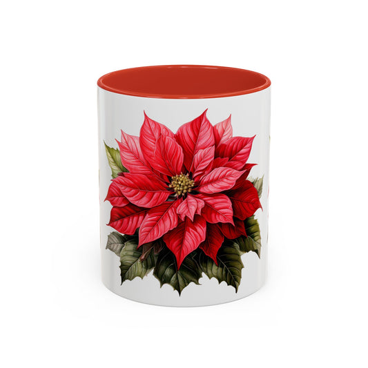 Coffee Mug Holiday Blooms Traditional Poinsettia