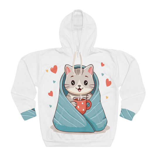 Cat Snuggle Sleep Pullover Hoodie - Nature Lover Gift - Third Orbit Flora Exclusive