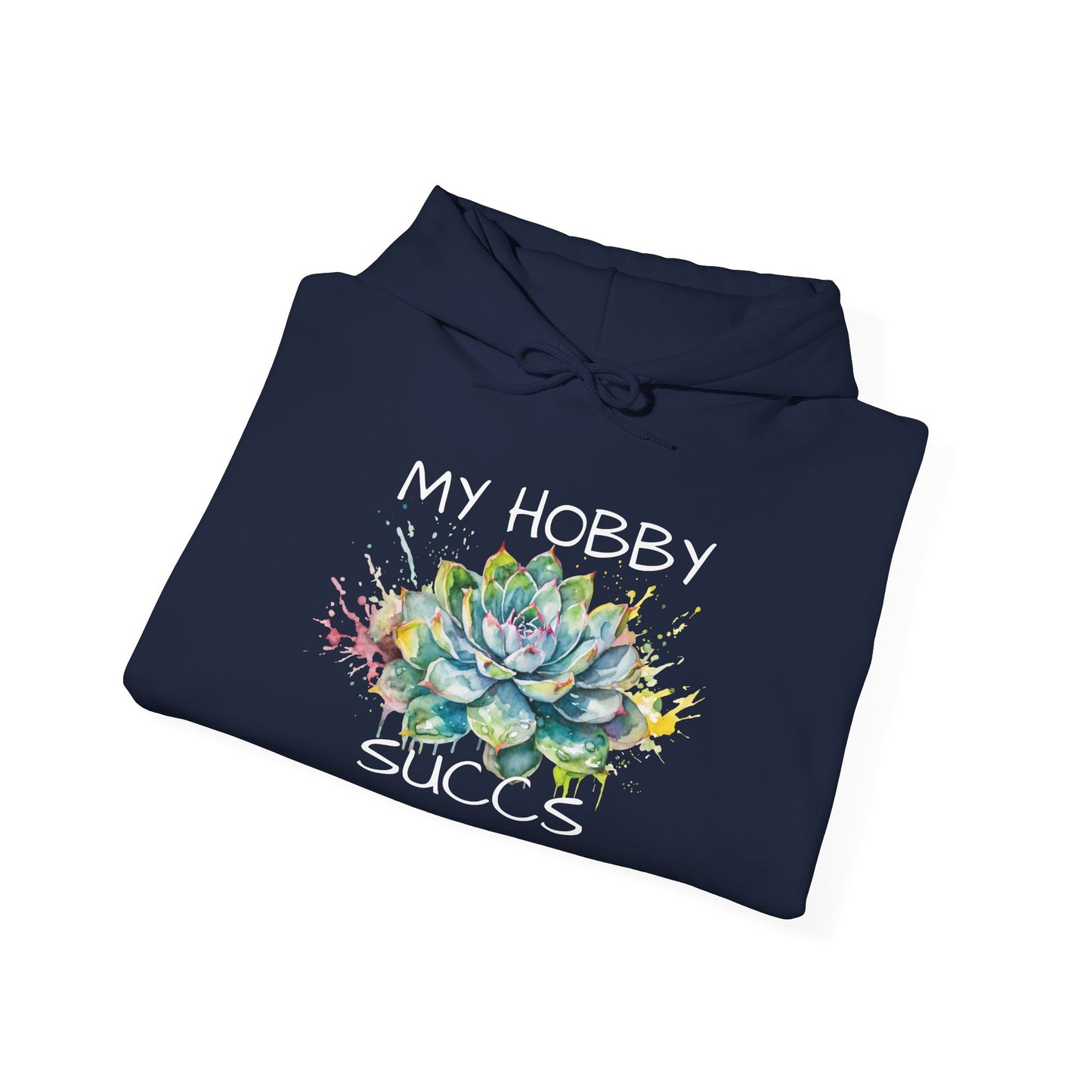 My Hobby Succs Watercolor Drip Art Echeveria Succulent Unisex Heavy Blend™ Hooded Sweatshirt